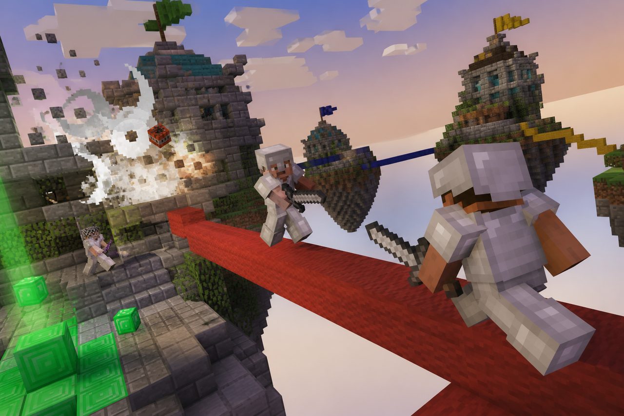 Fight sur un pont Bed Wars